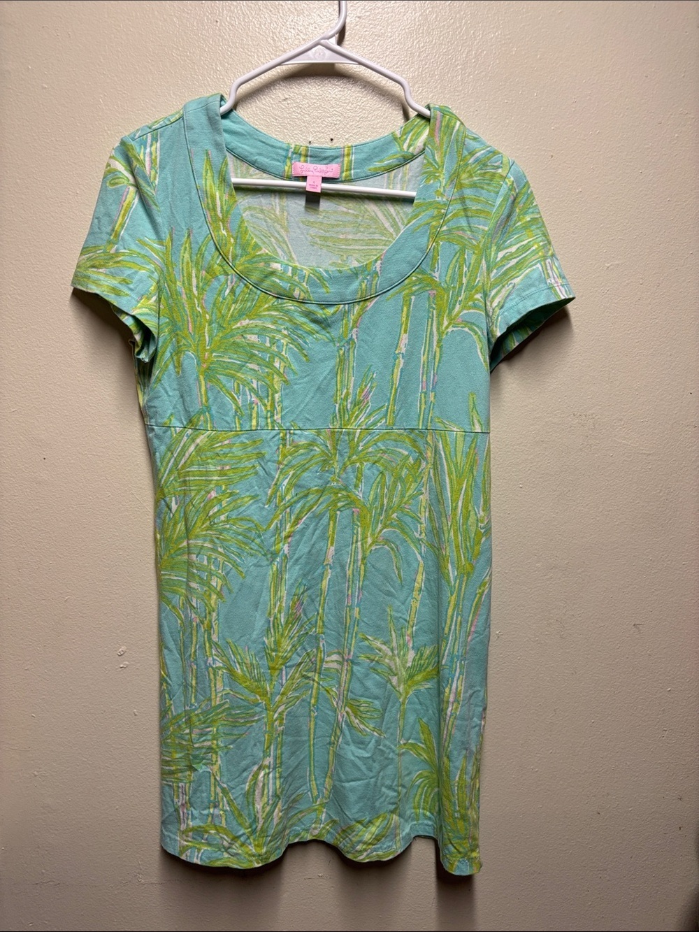 Lilly Pulitzer kelsea bamboo print short sleeve shift dress womens S shirt dress